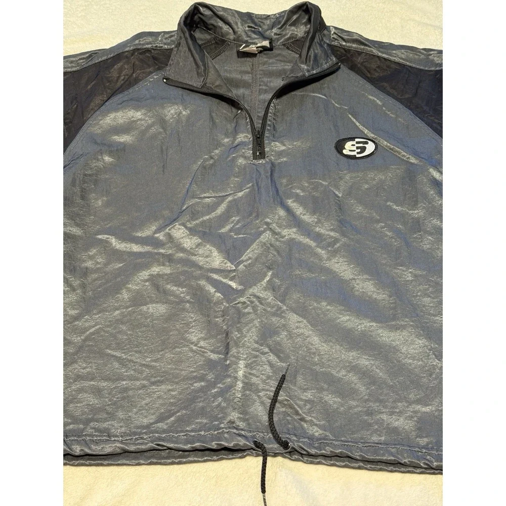 Vintage Surf Style Windbreaker L/XL USA 1/4 Zip Nylon Pullover Jacket‎ FS-106
